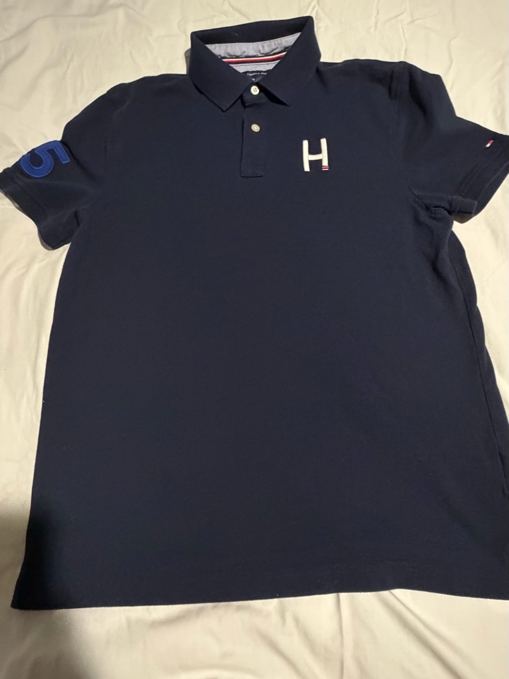 Tommy Hilfiger Navy Polo with H Chest Logo